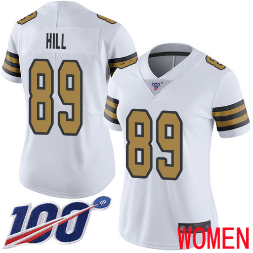 New Orleans Saints Limited White Women Josh Hill Jersey NFL Football #89 100th Season Rush Vapor Untouchable Jersey->youth nfl jersey->Youth Jersey